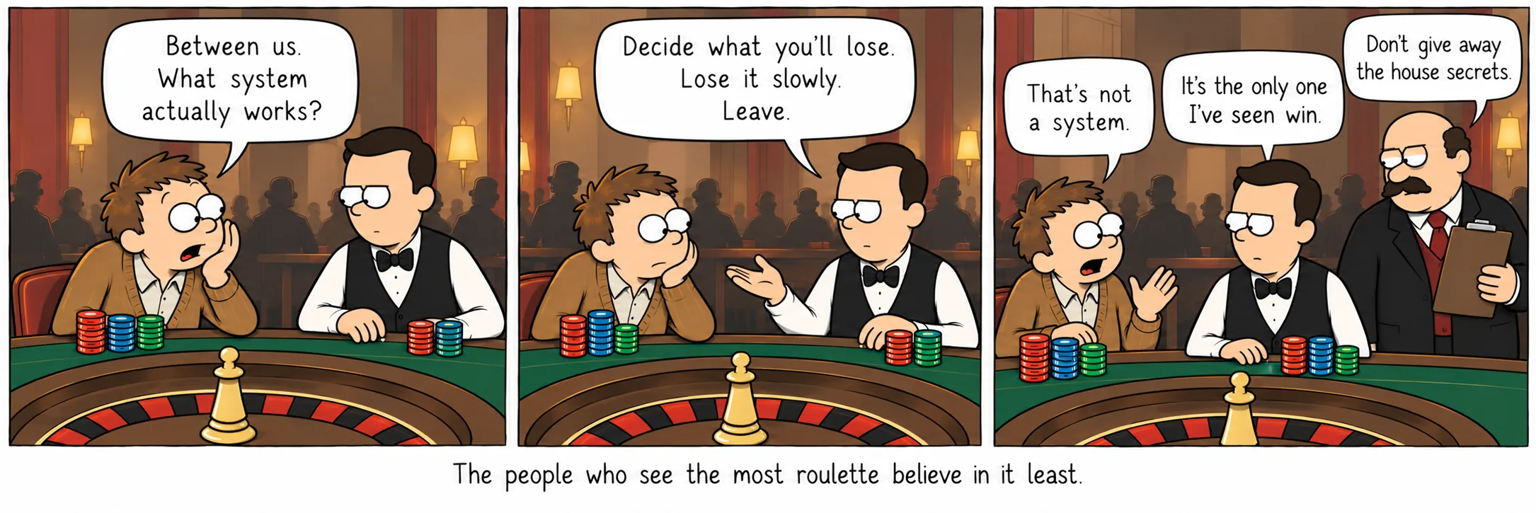Watu wanaoona roulette kuliko wote ndio wanaoiamini kidogo zaidi.